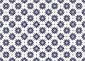 Symbol geometric dark blue flowers on white background seamless pattern for cloth Royalty Free Stock Photo