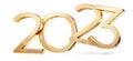 Symbol 2023 golden bold year 3d-illustration