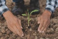 Symbol heart earth day. Handful of dirt hands heart shape. Farm organic earth. Farmer hands soil ground earth dirt garden soil Royalty Free Stock Photo