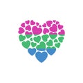 Symbol heart with polysexual flag lgbt pride