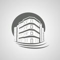 Symbol of home, house icon, realty silhouette, real estate, Apartment Building