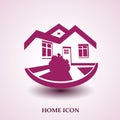 Symbol of home, house icon, realty silhouette, real estate modern logo Royalty Free Stock Photo