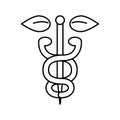 symbol homeopathy line icon vector illustration