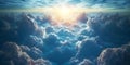 Symbol of hope and spirituality: Divine light shining through the clouds. Concept Hope, Royalty Free Stock Photo