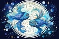 Symbol horoscope star art astrology background circle pisces background zodiac illustration signs