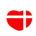 Symbol for hospital red heart white cross inside Royalty Free Stock Photo