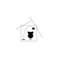 Symbol of the house. Home concept with chair and lamp. interior. vector illlustration.