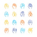 Symbol Human Mind Color Thin Line Icon Set. Vector