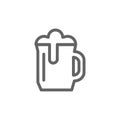 Simple beer mug line icon. Symbol and sign illustration design. Isolated on white background Royalty Free Stock Photo