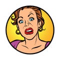 Symbol icon. Woman with a funny surprised face