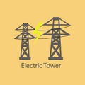 Ikon electrical tower, vector ilustration