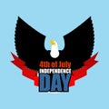 Symbol Of Independence Day Of America Flying Eagle. Bird Predator