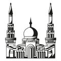 Symbol of Islam. Silhouette of Mosque. Ramadan. Ve Royalty Free Stock Photo