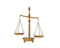 Symbol of justice  - gold vintage scales Royalty Free Stock Photo