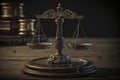 Symbol of Justice: Judge\'s Office Balancing Scale Represents Fairness and Integrity in Legal Matters, ai generative