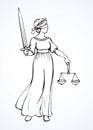 Symbol of justice. Vector drawing