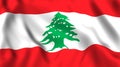 Libanon flag waving in the wind Royalty Free Stock Photo