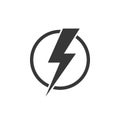 Symbol Lightning. Zipper isolated on white background, flat style