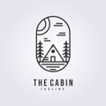 symbol logo of cottage or cabin logo line art vector illustration design.