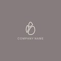 A symbol or logo of a simple, minimalistic, stylized flower bud shape, consisting of three element. Made with a thin Royalty Free Stock Photo