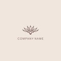 A symbol or logo of a simple, minimalistic, stylized flower shape, consisting of several elements. Made with a thin Royalty Free Stock Photo