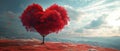 A Symbol Of Love And Affection, A Red Heart Tree Royalty Free Stock Photo