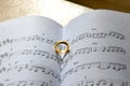 Symbol of love, Ring on the song books music notes