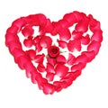 The symbol of love is laid out of roses in the shape of a heart Royalty Free Stock Photo