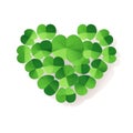 Symbol of Love and Luck: A Heart of Vibrant Green Clovers - Generative AI