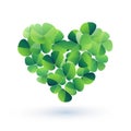 Symbol of Love and Luck: A Heart of Vibrant Green Clovers - Generative AI