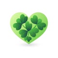 Symbol of Love and Luck: A Heart of Vibrant Green Clovers - Generative AI