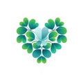 Symbol of Love and Luck: A Heart of Vibrant Green Clovers - Generative AI