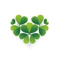 Symbol of Love and Luck: A Heart of Vibrant Green Clovers - Generative AI