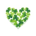 Symbol of Love and Luck: A Heart of Vibrant Green Clovers - Generative AI