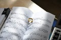 Symbol of love, Ring on the song books music notes