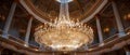 Symbol of luxury and opulence: Baccarat chandelier in Dolmabahce Palace, Turkey. Concept Palatial