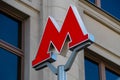 Symbol M-underground transport in Moscow