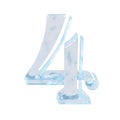 Symbol made of ice. number 4 Royalty Free Stock Photo