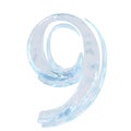 Symbol made of ice. number 9 Royalty Free Stock Photo