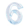 Symbol made of ice. number 6 Royalty Free Stock Photo