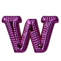 Symbol made of purple spheres. letter w