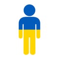 Symbol of man and colors of Ukraine - Person of Ukrainian nationality.