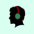 Symbol for a man listening to music