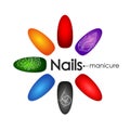 Manicure and pedicure nail design