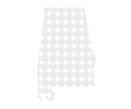 Symbol Map of the State Alabama, showing the state with concentric circles Royalty Free Stock Photo