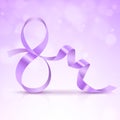 Symbol March 8 of Purple Satin Ribbon