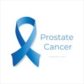 A symbol of men s health. Prevention of cancer in men in the month of November. Vector banner with blue ribbon Royalty Free Stock Photo
