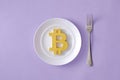 The symbol of the modern digital cryptocurrency Bitcoin Royalty Free Stock Photo