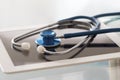 Symbol of modern medicine -Doctor workplace with digital tablet and stethoscope