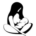 Symbol mother breastfeeding her baby.